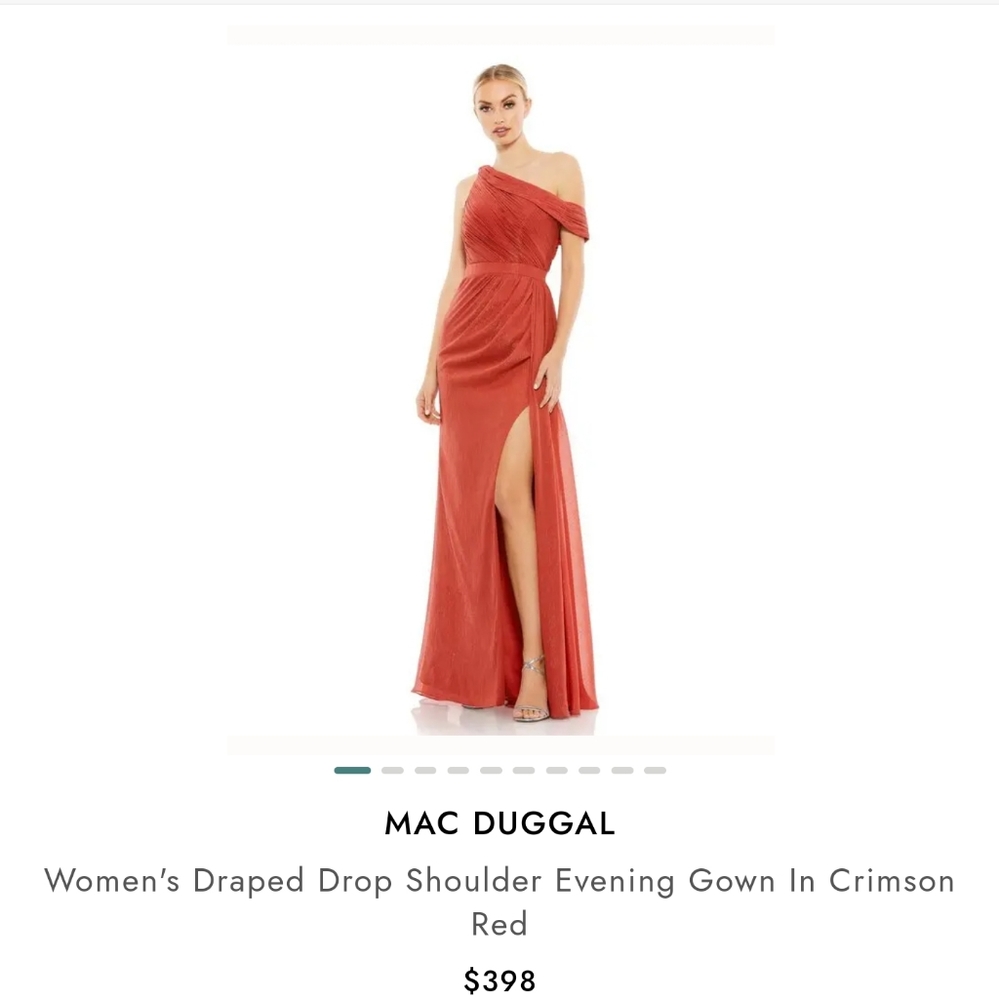 Mac Duggal Women's Draped Drop Shoulder Evening Gown In Crimson Red